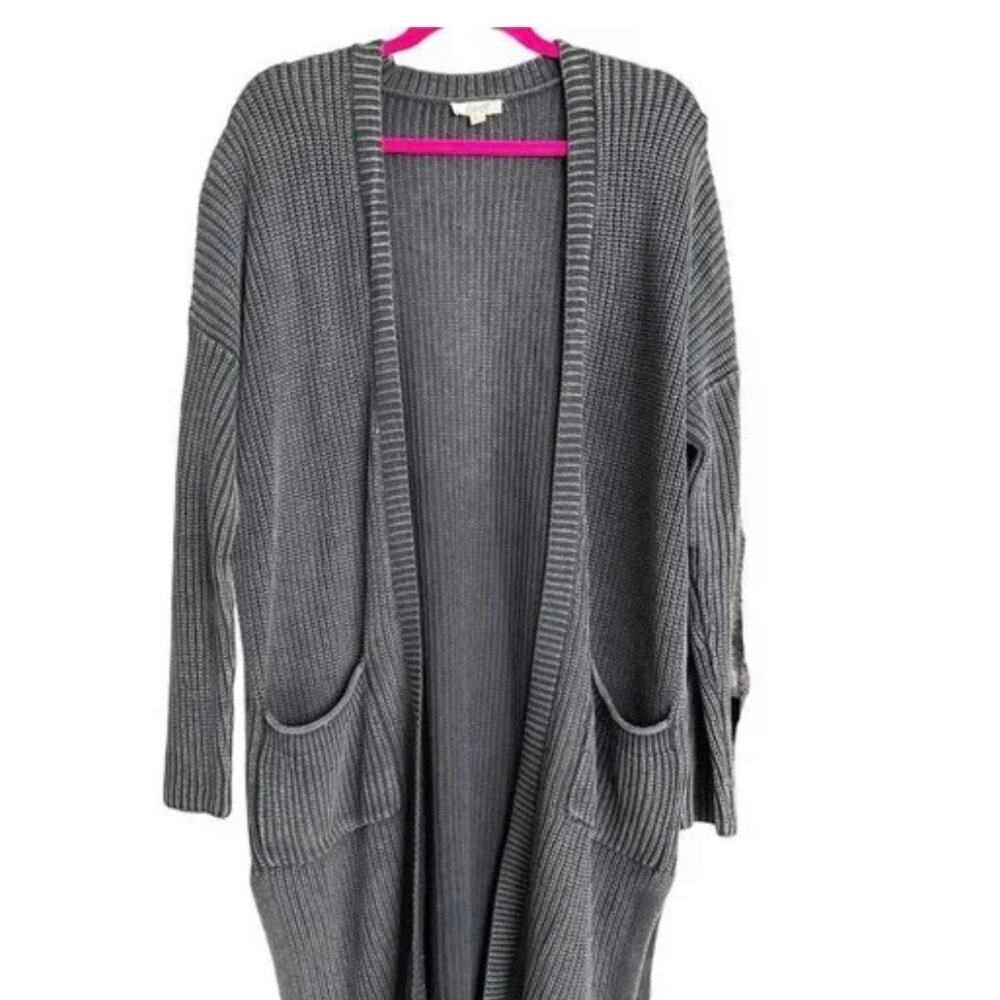 Oddi Very Oversized Long Knit Charcoal Cardigan Size M/L